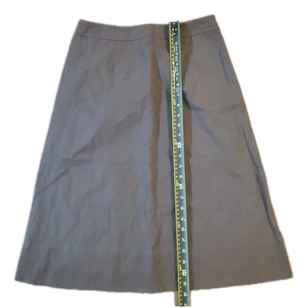 TALBOTS Petites Skirt Womens 2 Olive Green A Line Side Zip‎